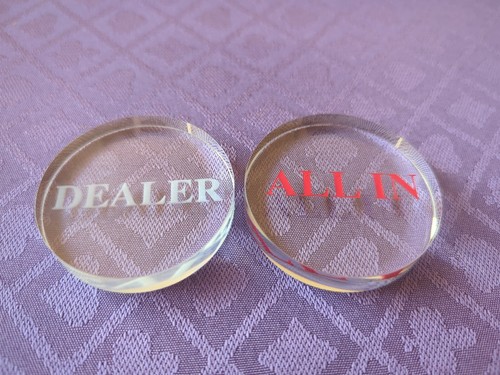 Poker dealer button and all - button, in