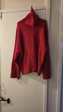 Red Ladies Polo Neck Bat Wing