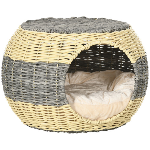 Rattan cat house wicker - house,