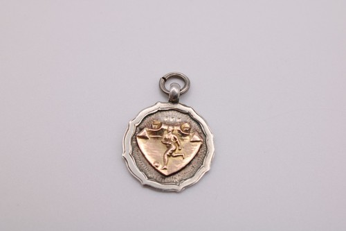 Silver football shield fob