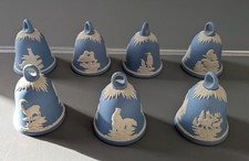 Wedgewood Jasperware New Year Bells Set of 7 Decorative Ceramic