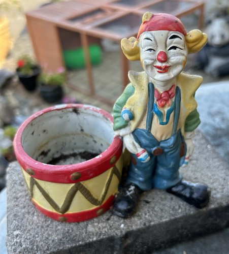 Vintage clown plant pot - vintage,