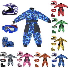 ZORAX X17 Kids Motocross Helmet Off Road MX Quad & Gloves Goggles Camo Race Suit