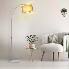 Modern Chrome Standard Floor Lamp Standing Light w/Marble Base Adjustable Height