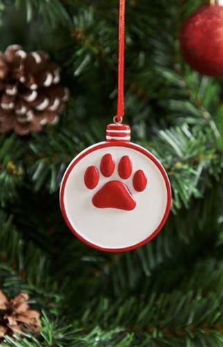 Paw print christmas decoration - print,