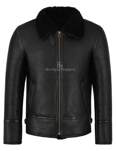 Men black fur shearling - black,