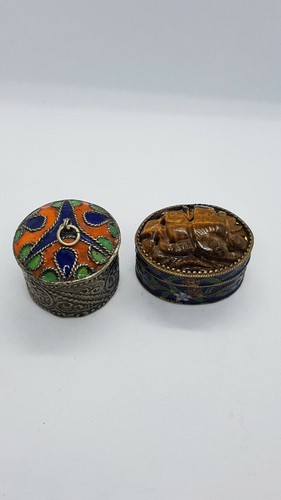 Small pill boxes cloisonne - 2,