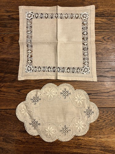 Vintage beige linen - 2,