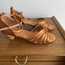 Women Latin Dance Shoes for Ladies Girls Shoes Ballroom Dance Shoes(Deep gold 38