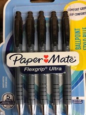 Papermate Flexgrip Ultra Retractable Ballpoint Pens Medium Point Black Pens Set