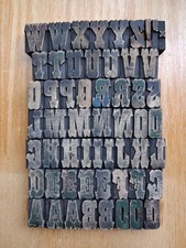 Wooden Letterpress Printing Blocks Complete  Alphabet 4.2cm High + Punctuation.