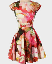 Ted Baker Roziey Fit-and-flare Dress Ted SZ 2 UK 10 Wedding Guest *