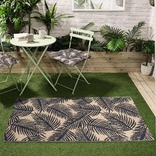 Leaf Outdoor Rug Tropical Garden Area Mat Waterproof Patio Deck Non Slip Floor