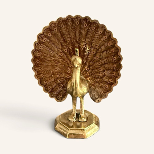 Vintage solid brass - vintage, peacock
