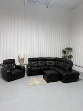 Large Black Leather L Shape