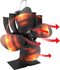 tsendi 4 Blades Log Burner Fan, Wood Stove Fan for Log Burner Fireplace, Silent