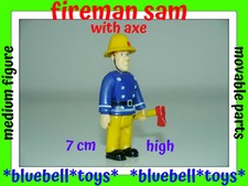 Fireman Sam Figure FIREMAN SAM with AXE Movable Figure Medium 6,5 cm.