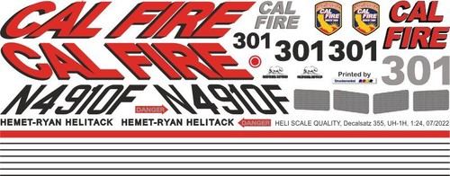 Decal 355 bell cal fire - decal,