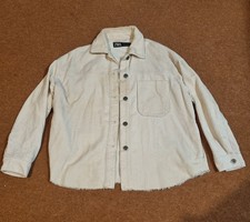 ZARA Cream Oversized Corduroy-Look Jacket Womens XS