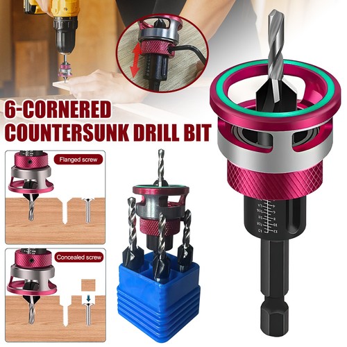 Countersink drill bit set - 6x,