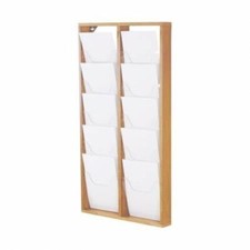 10 Pocket A4 Wall Mounted Beech wood  Shopping Mall Retail Shop display