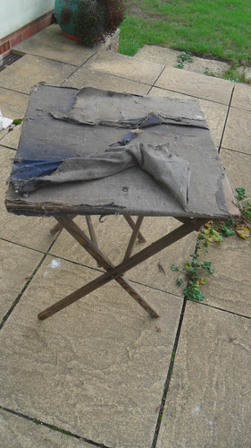 Antique folding card table - antique,