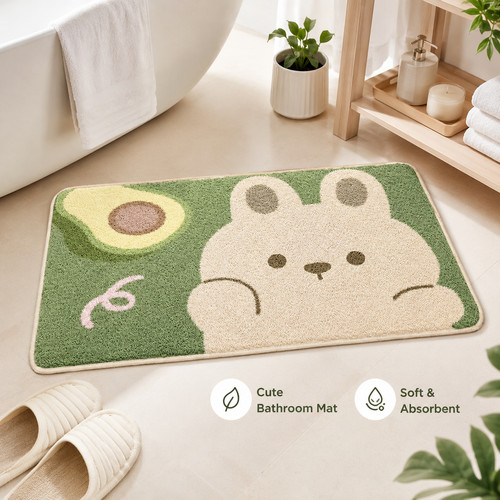 Cute bear avocado - bear, mat