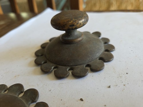 Antique pair heavy brass - pair,