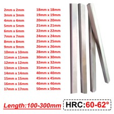 High Speed Steel Lathe Bar Square Turning Lathe Tool HRC 60-62° Long 150mm-300mm