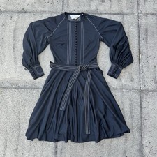 1960s Rare Style Vintage Jean Varon Designer UK Gown Maxi Dress Black White Rare