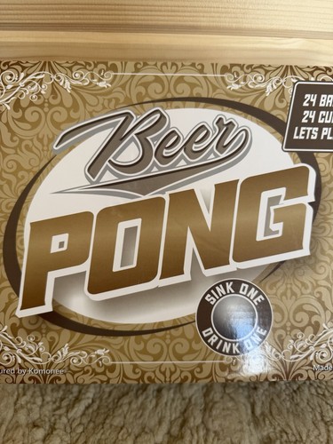 Beer pong game set gold - beer,