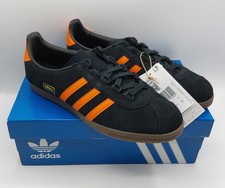Adidas Originals Trimm Star Black/Pumpkin/Gum Suede Trainers Size UK 8