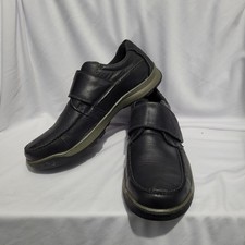 Hush Puppies Casper Shoes Mens Size 9 Black Leather Casual Hook & Loop