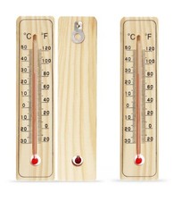 2 WOODEN WALL THERMOMETER |
