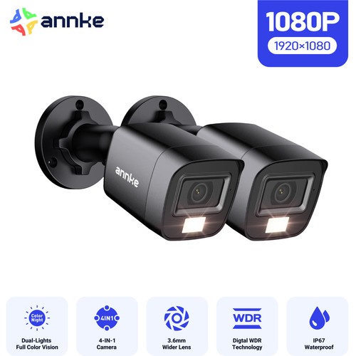 Annke 2pcs bullet black cctv - bullet,