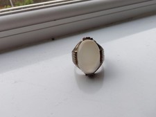 Yemeni White Aqeeq Ring For