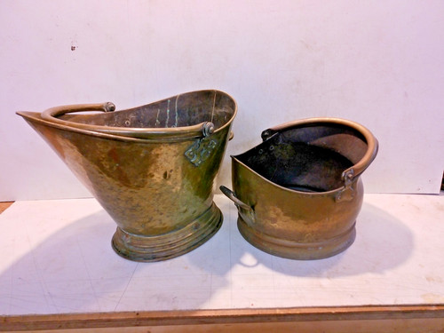 Vintage brass coal log - brass, /coal