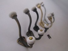 Cast iron Rustic hat & coat hooks vintage old English GLOUCESTER CERAMIC