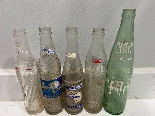Vintage glass soda bottles lot - vintage,
