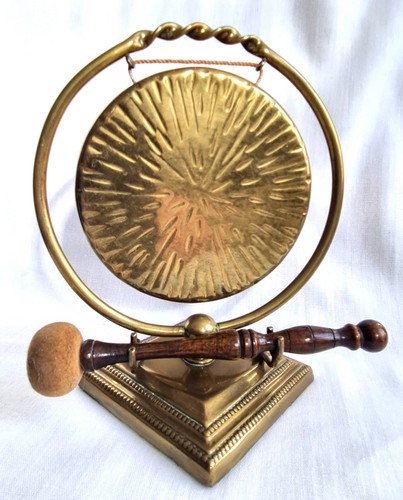 Antique brass dinner gong - dinner,