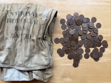 Joblot Of Half Pennies Decimal In National Provincial Bank Cloth Bag