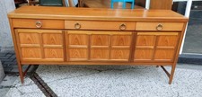 Vintage Nathan Squares Teak / Teak Veneer Sideboard 