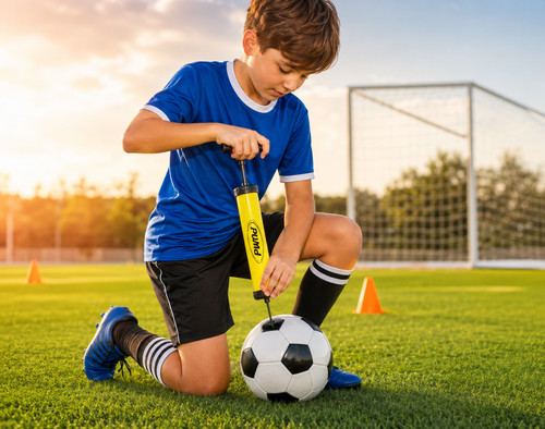Quick inflate hand ball pump - ball,