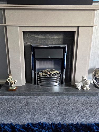 Stone fireplace surround - stone,