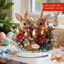 Easter Rabbits Eggs Figurine