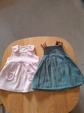 2 Baby Pinafore Dresses 0-3