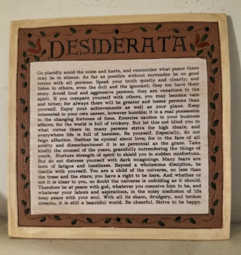 Plaque desiderata - plaque,