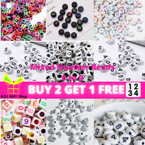 Number beads various - number, 0-9