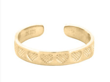 Toe Ring 9ct Gold Heart 9ct