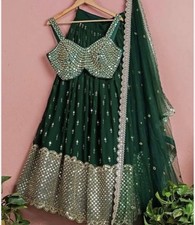 Designer GeorgetteLehenga Choli Indian Bollywood Stylish Green Lengha Party Wear